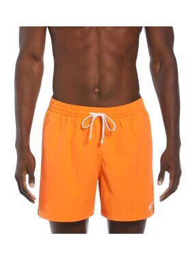 Nike Swim Orange Solid Icon 5" Volley Short NESSE495-811 Men's S NEW with Tags